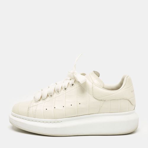 Alexander McQueen Cream Croc Embossed Leather Oversized Low Top Sneakers Size 37.5 - Alexander McQueen - Modalova