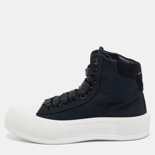 Alexander McQueen Black Canvas Deck Plimsoll High Top Sneakers Size 38.5 - Alexander McQueen - Modalova