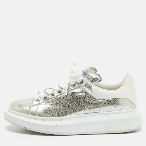 Alexander McQueen Silver Leather Oversized Lace Up Sneakers Size 40 - Alexander McQueen - Modalova