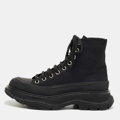 Alexander McQueen Black Fabric and Rubber Tread Slick High Top Sneakers Size 39 - Alexander McQueen - Modalova
