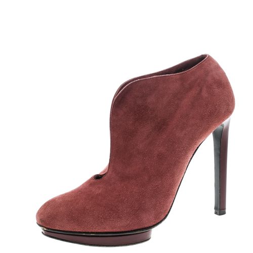 Alexander McQueen Red Suede Ankle Boots Size 37.5 - Alexander McQueen - Modalova