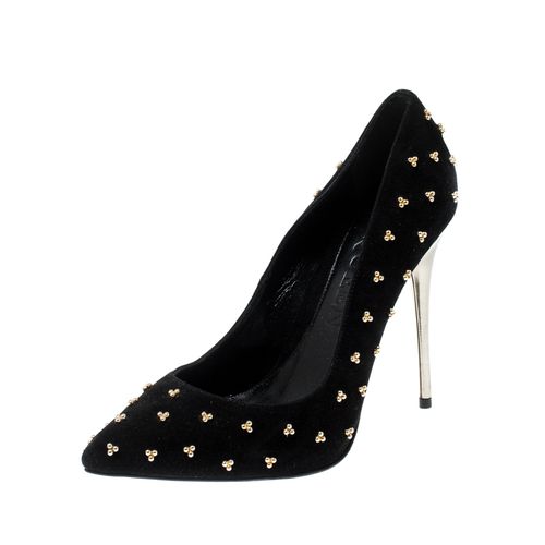 Alexander McQueen Black Suede Studded Pointed Toe Pumps Size 37 - Alexander McQueen - Modalova