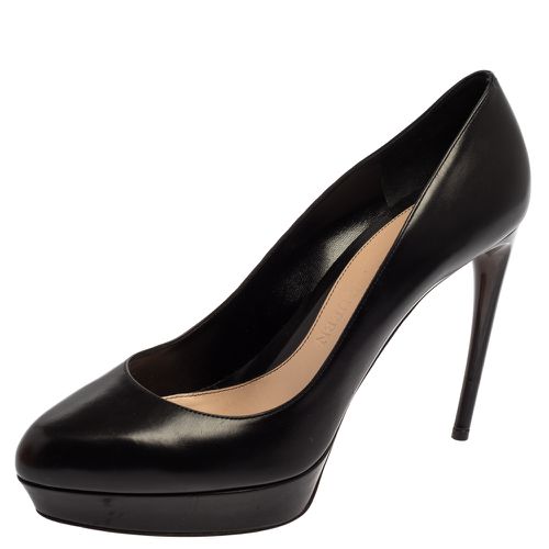 Alexander McQueen Black Leather Horn Heel Platform Pumps Size 40 - Alexander McQueen - Modalova