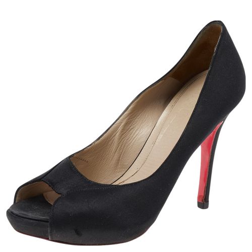 Alexander McQueen Black Satin Peep Toe Pumps Size 36 - Alexander McQueen - Modalova