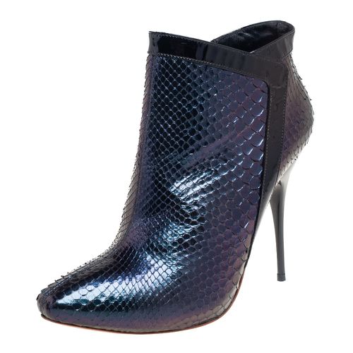 Alexander McQueen Purple Python Ankle Boots Size 39 - Alexander McQueen - Modalova