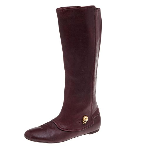 Alexander McQueen Brown Leather Knee Length Boots Size 40 - Alexander McQueen - Modalova