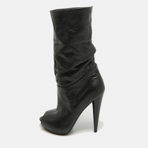 Alexander McQueen Black Leather Peep Toe Ankle Boots Size 35 - Alexander McQueen - Modalova