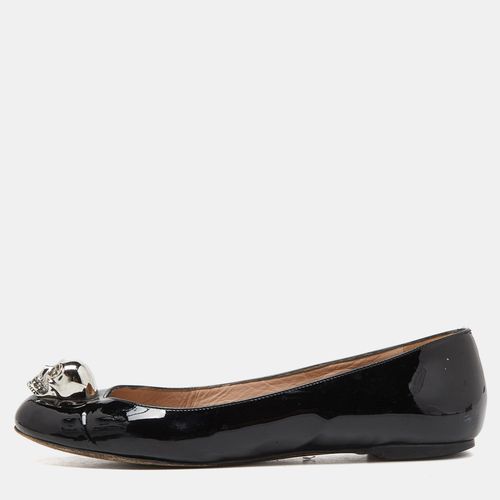 Alexander McQueen Black Patent Leather Skull City Ballet Flats Size 37.5 - Alexander McQueen - Modalova