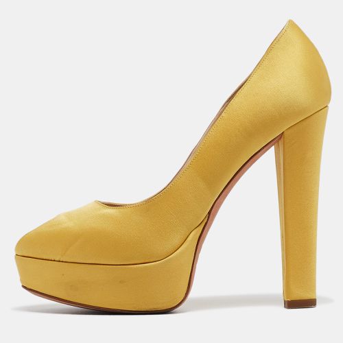 Alexander McQueen Yellow Satin Peep Toe Pumps Size 39.5 - Alexander McQueen - Modalova