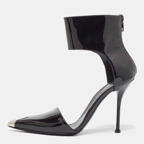 Alexander McQueen Black Patent Cutout Ankle Boots Size 37 - Alexander McQueen - Modalova