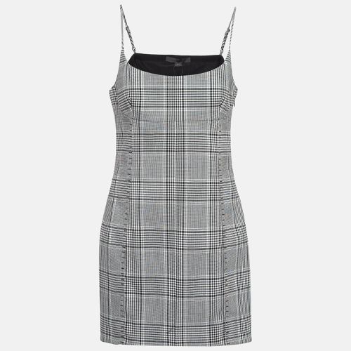 Alexander Wang Grey Plaid Wool Blend Scoop Neck Mini Dress L - Alexander Wang - Modalova