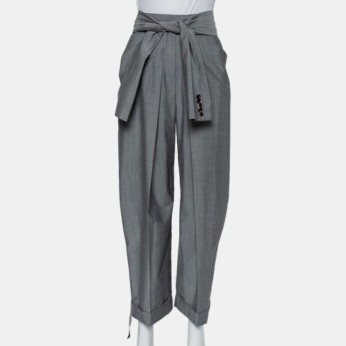 Alexander Wang Grey Wool and Mohair Blend Tie Front Tapered Pants M - Alexander Wang - Modalova