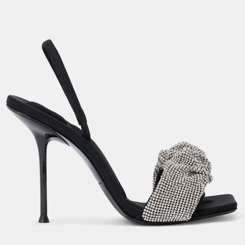 Alexander Wang black Leather Julie Crystal Scrunchie Sandals EU 38 - Alexander Wang - Modalova