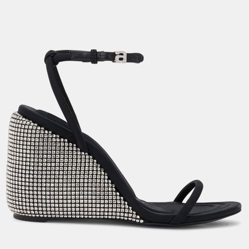 Alexander Wang black Leather Dahlia 95 Crystal Wedge Sandal EU 41 - Alexander Wang - Modalova