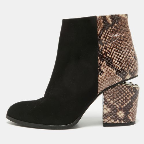 Alexander Wang Black Snakeskin Embossed and Suede Ankle Length Boots Size 39 - Alexander Wang - Modalova