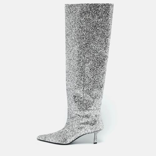 Alexander Wang Silver Glitter Viola Knee Length Boots Size 36 - Alexander Wang - Modalova