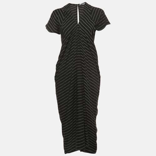 Alexander Wang Black Striped Short Sleeve Midi Dress S - Alexander Wang - Modalova