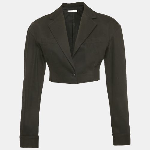 Alexander Wang Black Cotton Lapel Collar Cropped Jacket S - Alexander Wang - Modalova