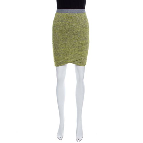 T by Alexander Wang Yellow and Grey Melange Knit Tube Skirt XS - Alexander Wang - Modalova