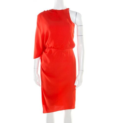 Alexander Wang Orange Silk Asymmetric Sleeve Sheath Dress S - Alexander Wang - Modalova