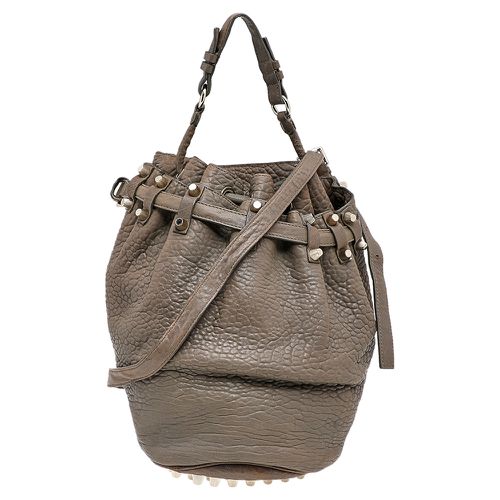 Alexander Wang Grey Textured Leather Diego Bucket Bag - Alexander Wang - Modalova