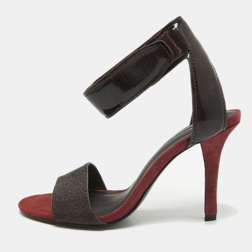 Alexander Wang Burgundy Patent Leather and Suede Ankle Strap Sandals Size 37 - Alexander Wang - Modalova