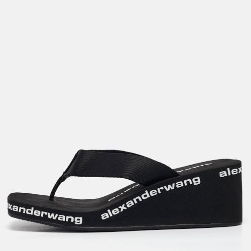 Alexander Wang Black Canvas Thong Wedge Sandals Size 37 - Alexander Wang - Modalova