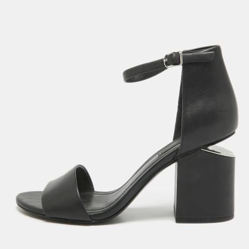 Alexander Wang Black Leather Block Heel Abby Sandals Size 37 - Alexander Wang - Modalova