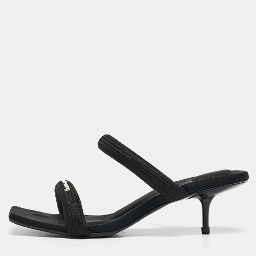 Alexander Wang Black Fabric Logo Print Slide Sandals Size 37 - Alexander Wang - Modalova