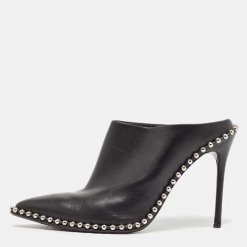 Alexander Wang Black Leather Eri Studded Pointed Toe Mules Size 39 - Alexander Wang - Modalova