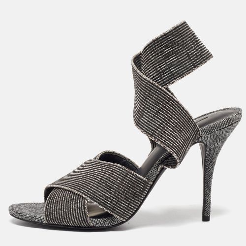 Alexander Wang Grey/Black Canvas Ankle Wrap Sandals Size 37 - Alexander Wang - Modalova