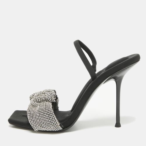 Alexander Wang Black Crystals Embellished Fabric Slingback Sandals Size 37 - Alexander Wang - Modalova