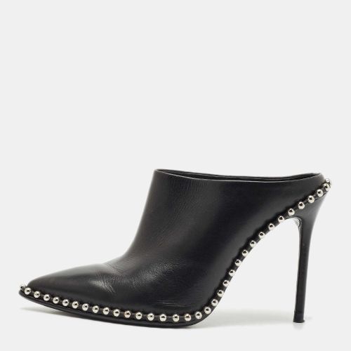Alexander Wang Black Leather Eri Studded Pointed Toe Mules Size 37 - Alexander Wang - Modalova