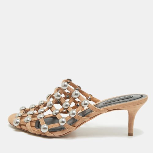 Alexander Wang Nude Suede Sadie Studded Caged Mule Sandals Size 39 - Alexander Wang - Modalova