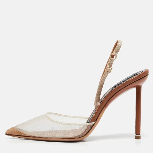 Alexander Wang Beige Mesh and Leather Lovisa Ankle Strap Pumps Size 39 - Alexander Wang - Modalova