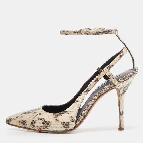 Brown Python Leather Lera Ankle Strap Pumps Size 36 - Alexander Wang - Modalova