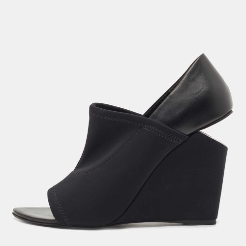 Alexander Wang Black Leather and Stretch Fabric Alla Wedge Open Toe Pumps Size 39.5 - Alexander Wang - Modalova