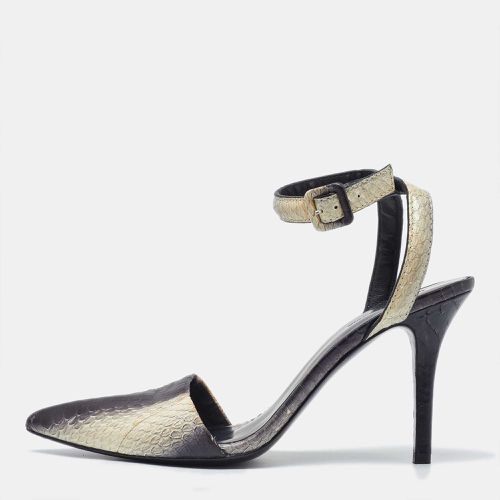 Alexander Wang Black/Beige Python Leather Ankle Strap Pumps Size 40.5 - Alexander Wang - Modalova