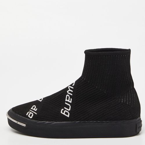 Alexander Wang Black Knit Fabric Pia Logo High Top Sneakers Size 38 - Alexander Wang - Modalova