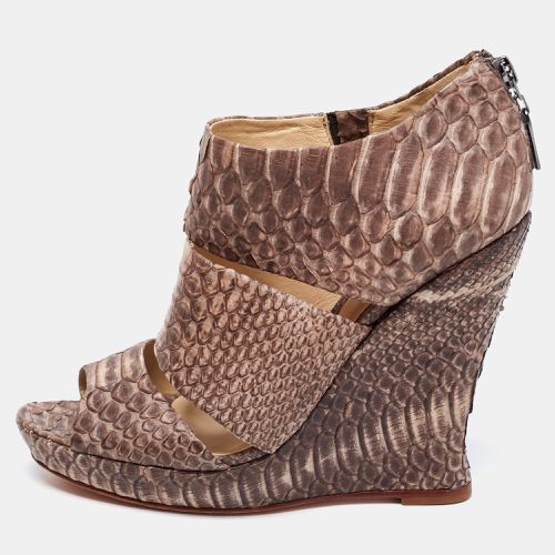 Alexandre Birman Two-Tone Python Leather Wedge Sandals Size 36 - Alexandre Birman - Modalova