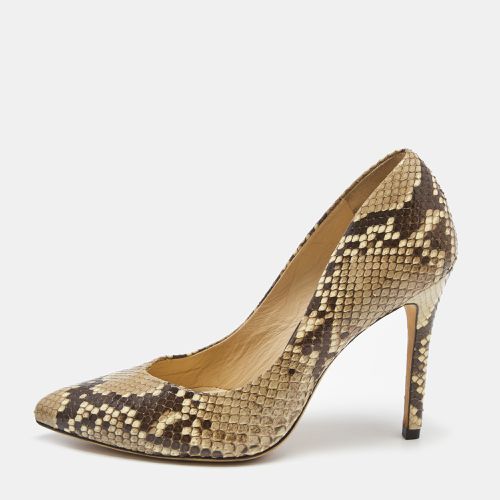 Alexandra Birman Beige/Brown Python Pointed Toe Pumps Size 37.5 - Alexandre Birman - Modalova