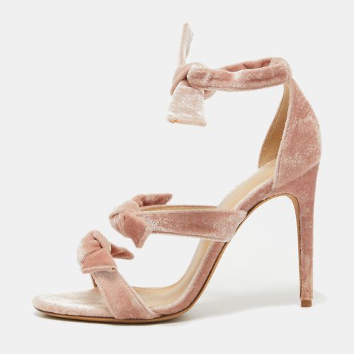 Alexandre Birman Light Pink Velvet Lolita Sandals Size 39 - Alexandre Birman - Modalova