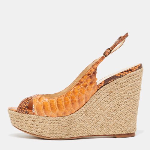 Python Espadrille Slingback Sandals Size 39.5 - Alexandre Birman - Modalova