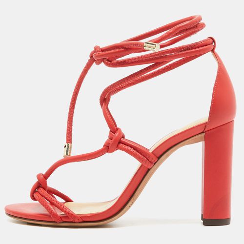 Alexandre Birman Orange Leather Ankle Strap Sandals Size 37 - Alexandre Birman - Modalova