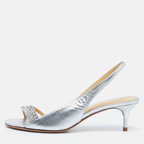 Alexandre Birman Silver Leather Lenny Sandals Size 38.5 - Alexandre Birman - Modalova