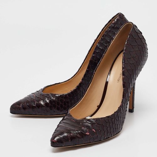 Dark Python Pointed Toe Pumps Size 40 - Alexandre Birman - Modalova