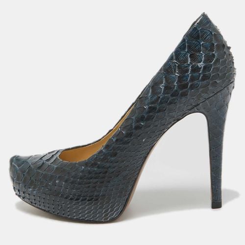 Alexandre Birman Navy Blue Python Leather Platform Pumps Size 40 - Alexandre Birman - Modalova