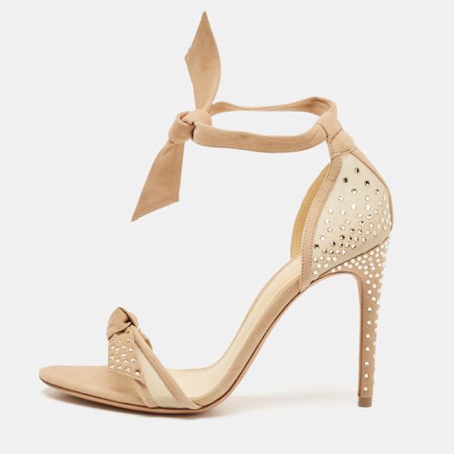 Alexandre Birman Beige Mesh and Suede Embellished Clarita Sandals Size 37 - Alexandre Birman - Modalova