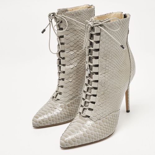 Size 37.5 Python Leather Ankle Length Boots - Alexandre Birman - Modalova