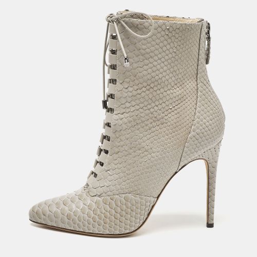 Size 37.5 Python Leather Ankle Length Boots - Alexandre Birman - Modalova